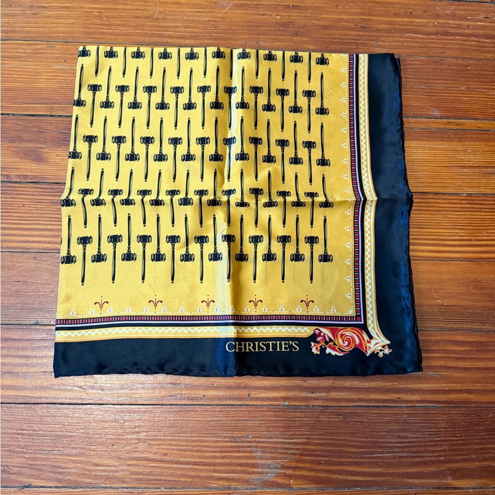 New Authentic Christie’s Auction House Silk Square Scarf 90CM